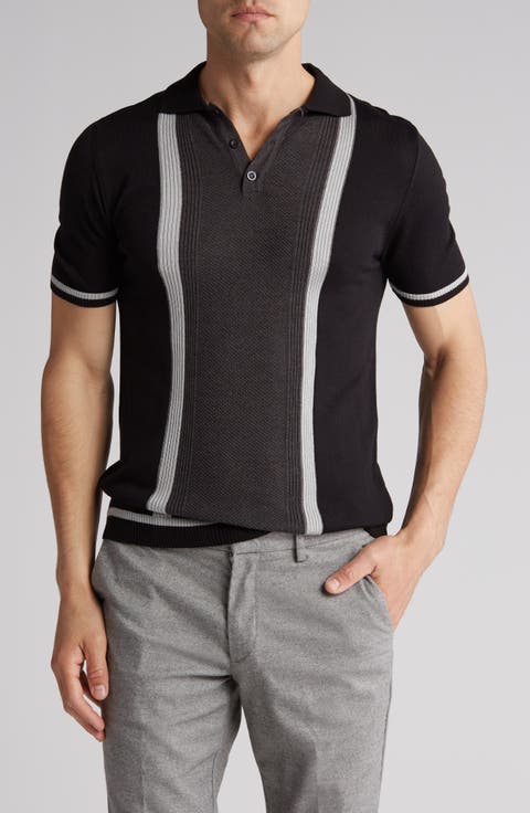 Textured Sweater Knit Polo