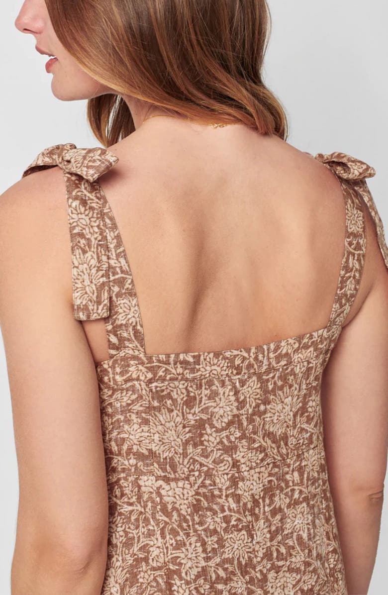 Faherty Kendall Tie Strap Linen Maxi Dress, Alternate, color, 