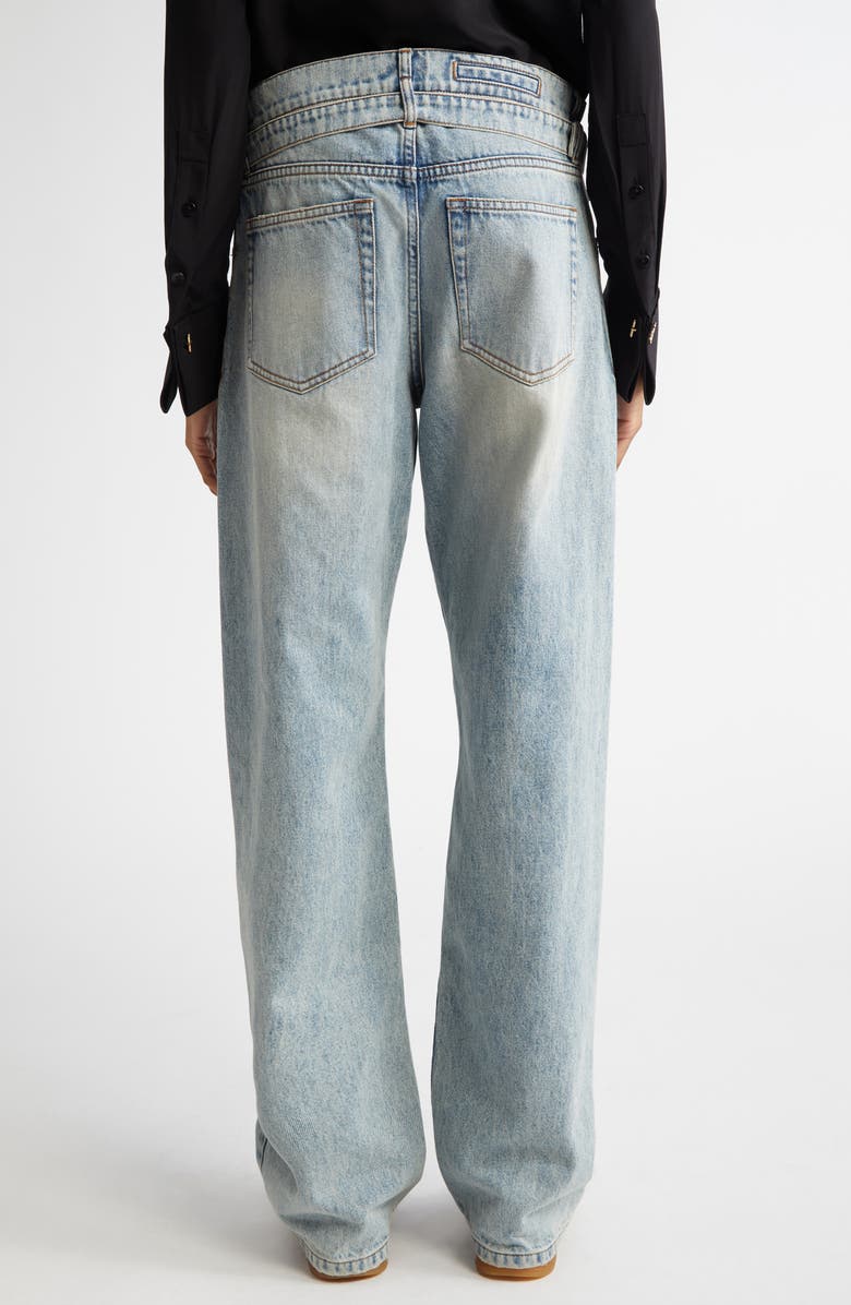 Proenza Schouler Ellsworth Belted Boyfriend Jeans, Alternate, color, Classic Wash