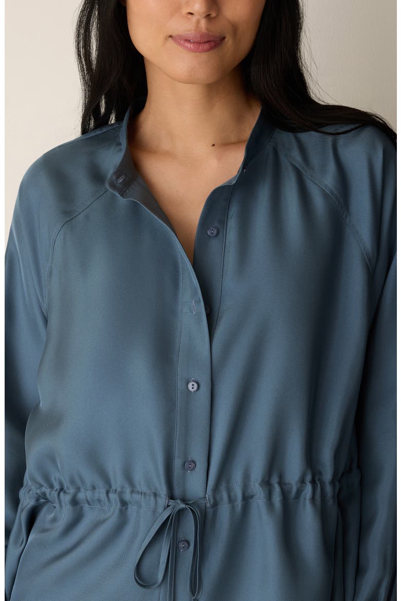 Silk Mandarin Collar Shirt with Tie, Alternate, color, COLDSPRING