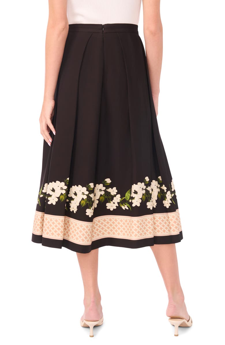 Ted Baker Kieran Placed Print Pleated Skirt, Alternate, color, Rich Black