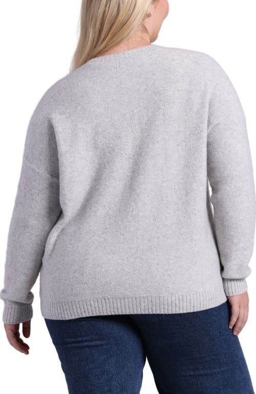 Minnie Rose Sparkle Cashmere & Cotton Blend In Polar