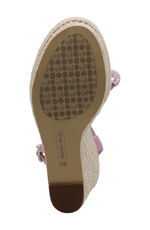 Charles David Chiara Ankle Strap Espadrille Platform Wedge Sandal In Ballerina Pink