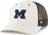 CARHARTT X 47 Men's Carhartt x '47 Natural/Brown Michigan Wolverines Undyed Trucker Adjustable Hat