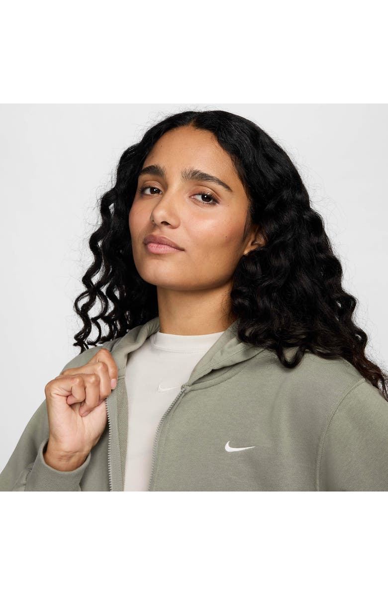 Nike Sportswear Chill French Terry Full Zip Hooded Jacket, Alternate, color, Light Army/ Sail