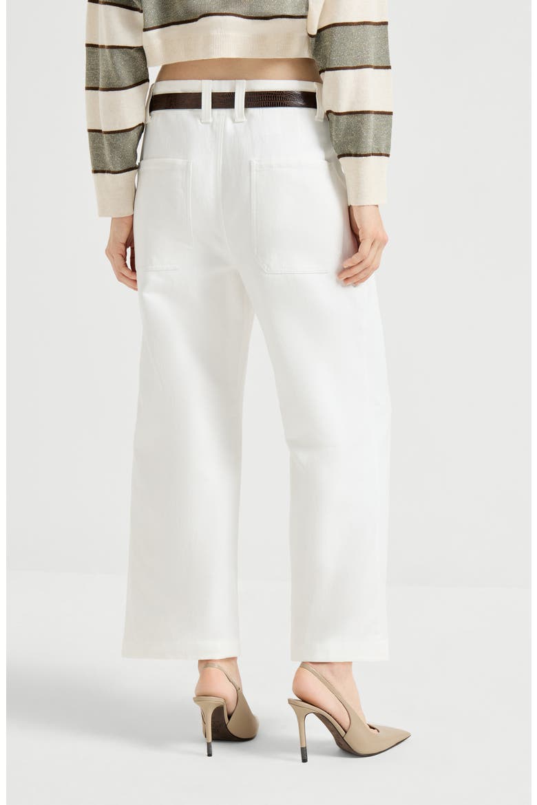 Chino Crop trousers, Alternate, color, White