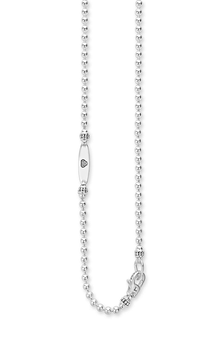 LAGOS Caviar Spark Diamond Circle Pendant Necklace, Alternate, color, Silver Diamond
