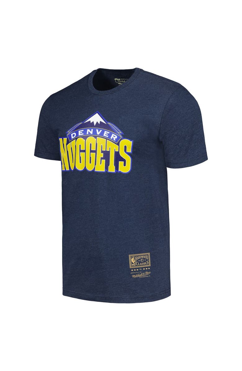 Mitchell & Ness Unisex Mitchell & Ness Navy Denver Nuggets Hardwood Classics MVP Throwback Logo T-Shirt, Alternate, color,
