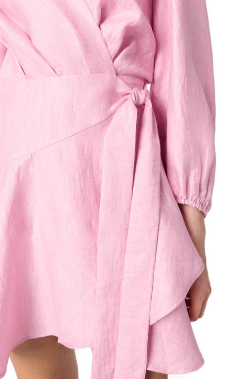 Maje Linen-blend Wrap Mini Dress