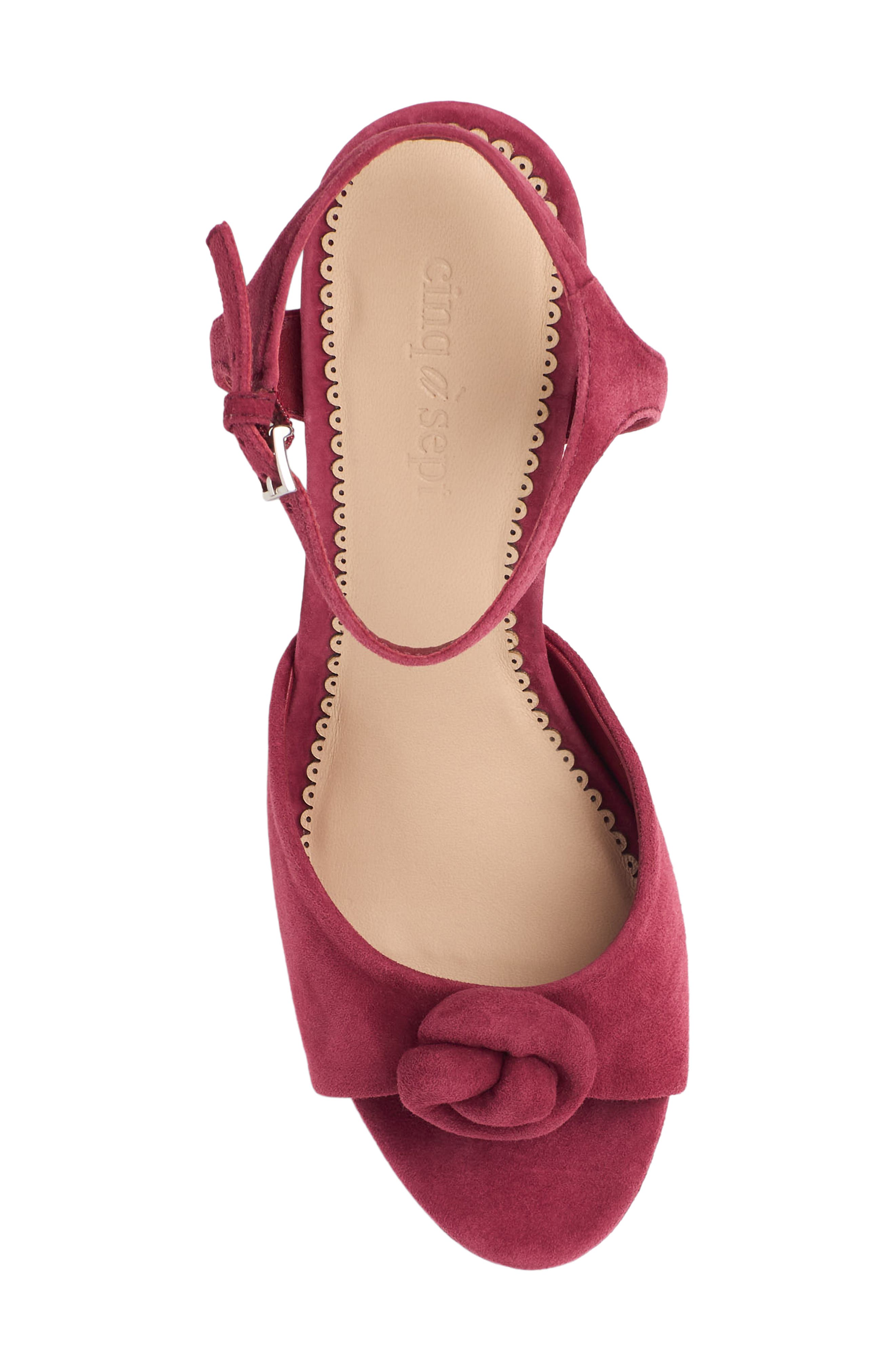 Cinq à Sept Arianna Suede Platform Sandal, Alternate, color, Berrywine