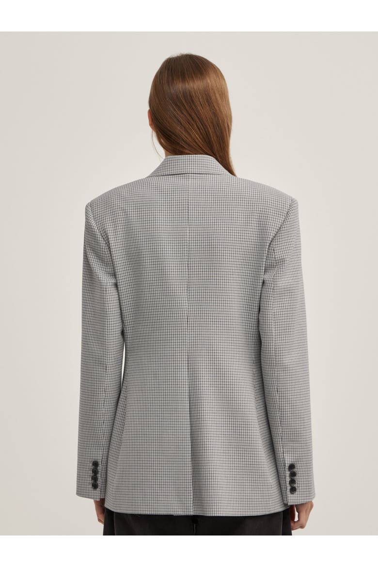Houndstooth Tailored Blazer, Alternate, color, Grey Houndstooth