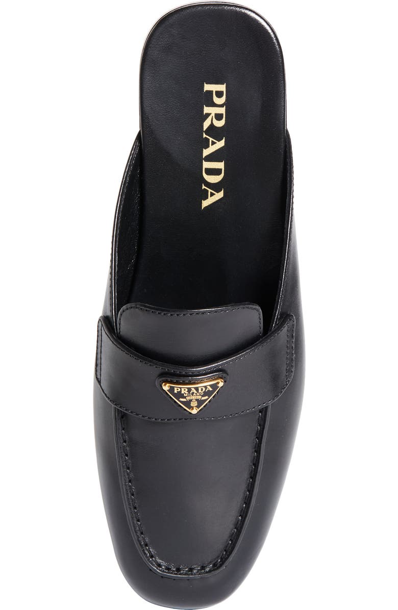 Prada Logo Loafer Mule, Alternate, color, Nero