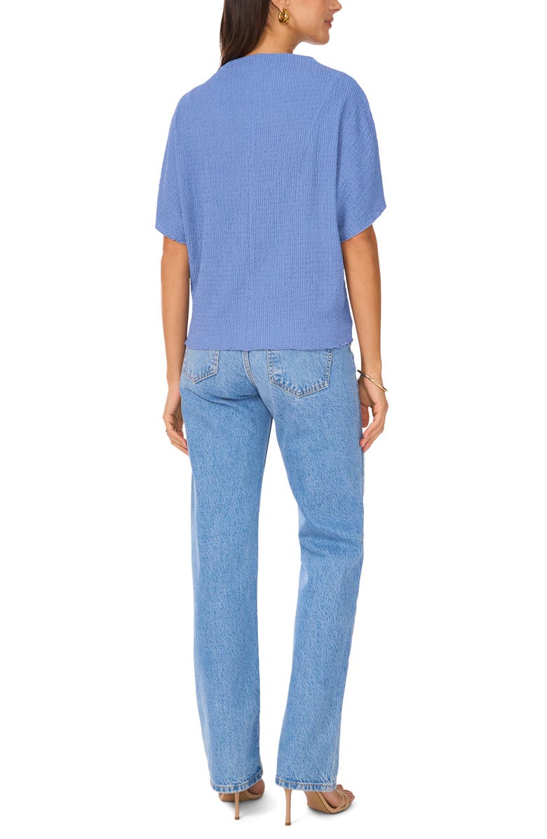 Vince Camuto Textured Mock Neck Top, Alternate, color, Serene Sky