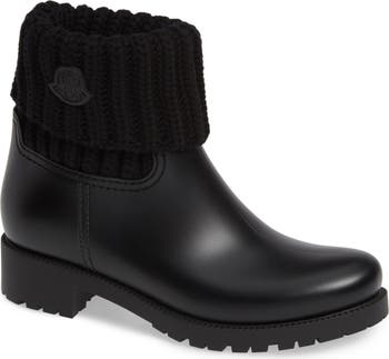 Moncler Ginette Stivale Knit Cuff Water Resistant Rain Boot (Women