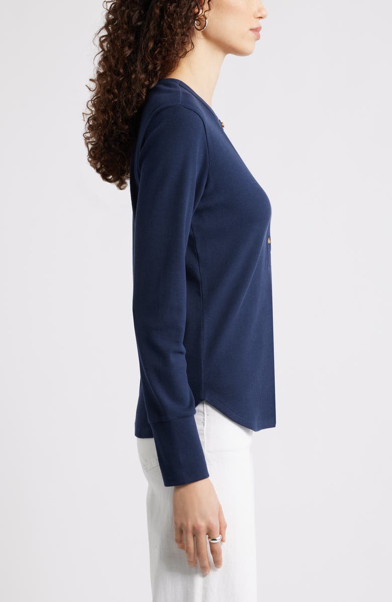 Caslon<sup>®</sup> Rib Henley, Alternate, color, Navy Still