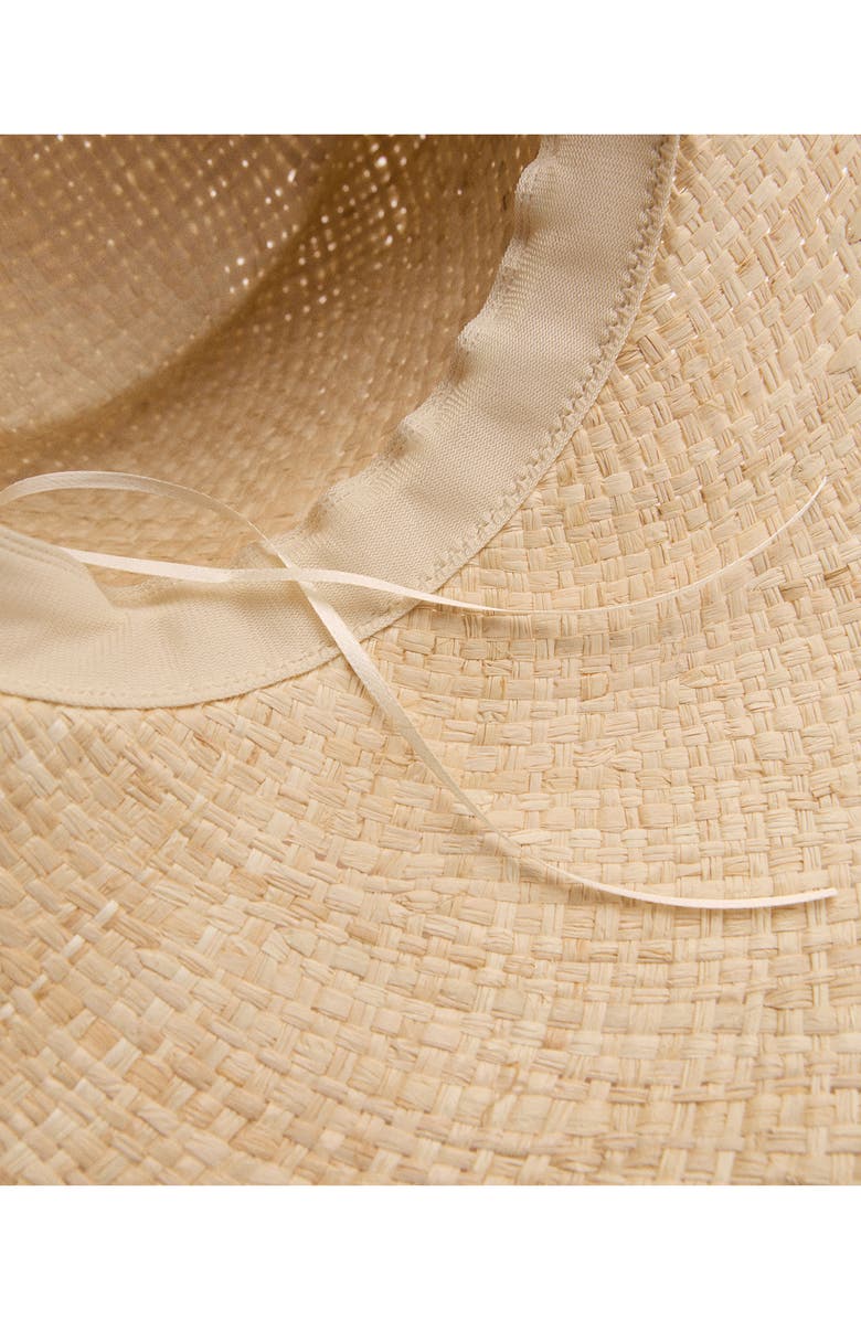 MANGO Raw Edge Raffia Hat, Alternate, color, 