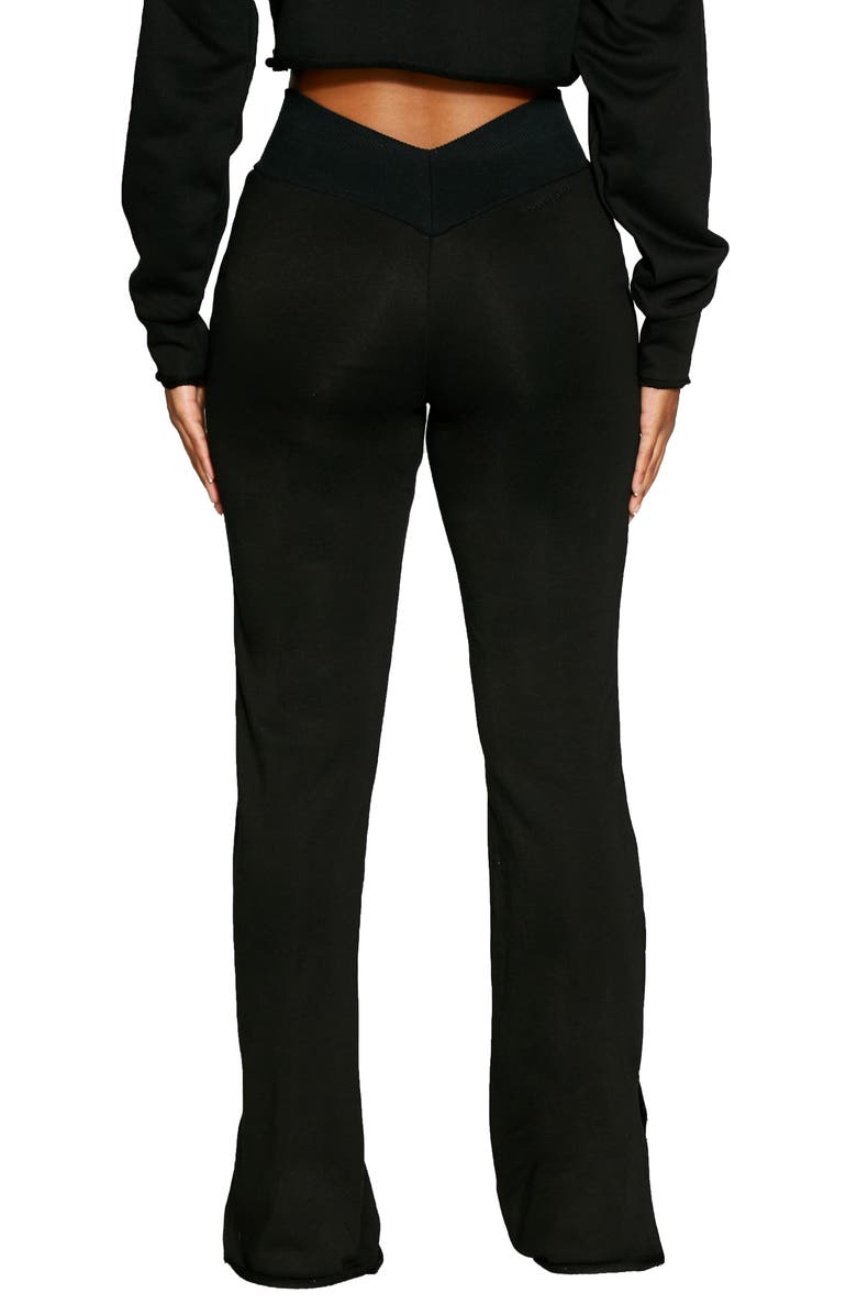 Naked Wardrobe V-Cut Side Slit Cotton Blend Pants, Alternate, color, 