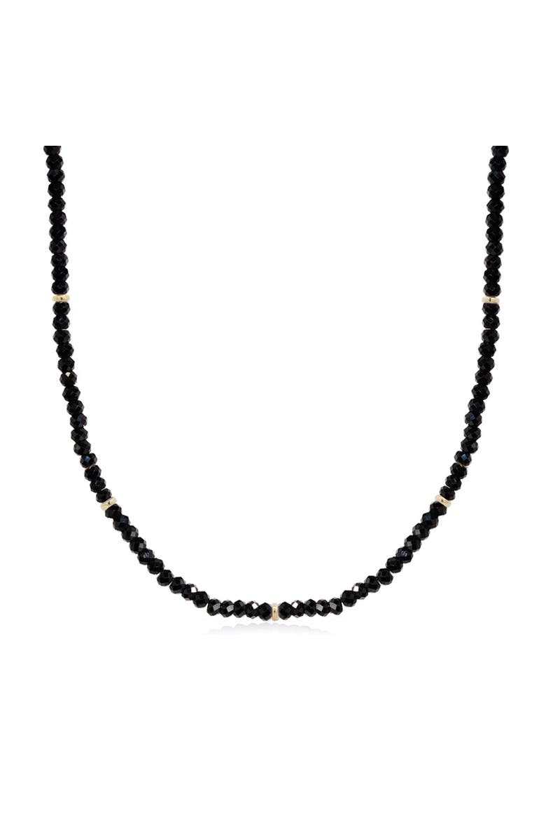 The Lovery Fine Jewelry Black Spinel Bead Necklace, Main, color, Black Spinel