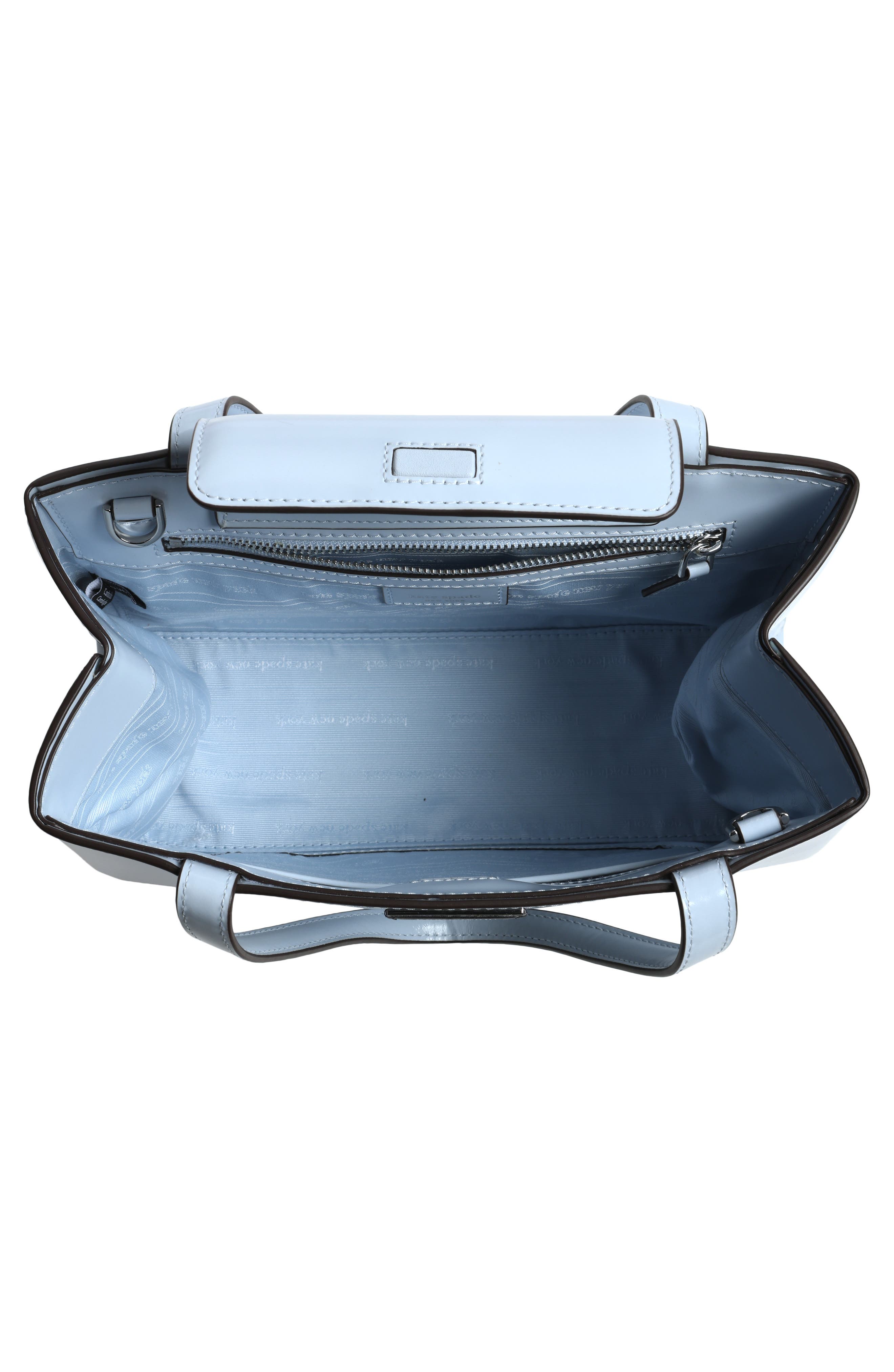 Kate Spade New York sam icon spazzolato small leather tote, Alternate, color, Watercolor Blue