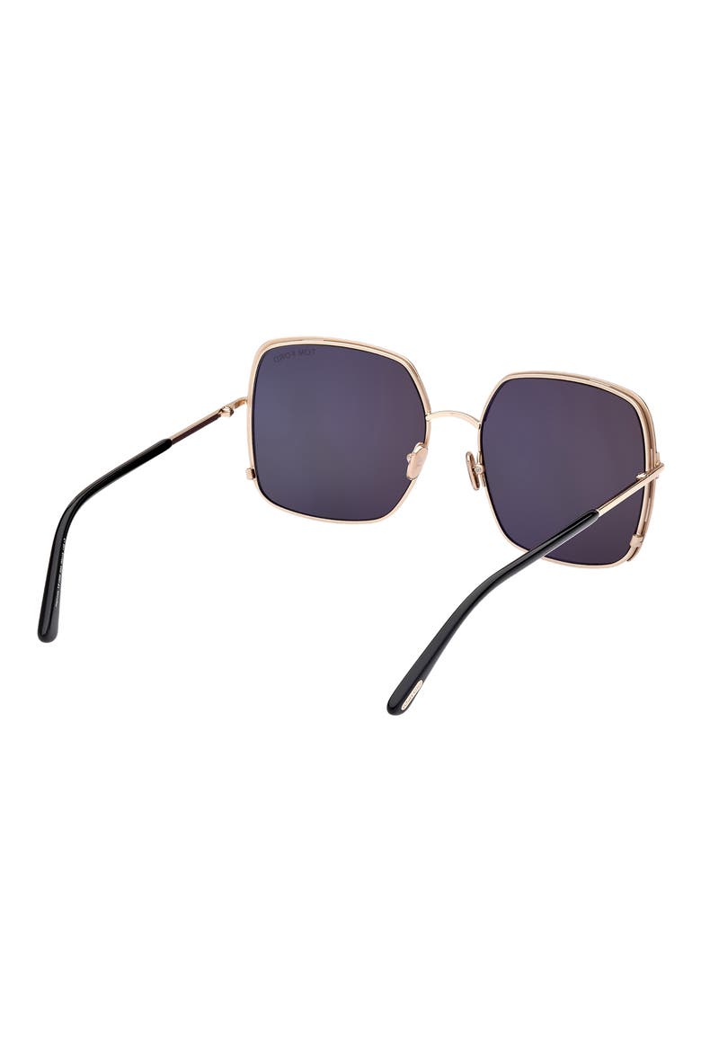 Raphaela 60mm Butterfly Sunglasses, Alternate, color, SHINY GOLD/ SMOKE