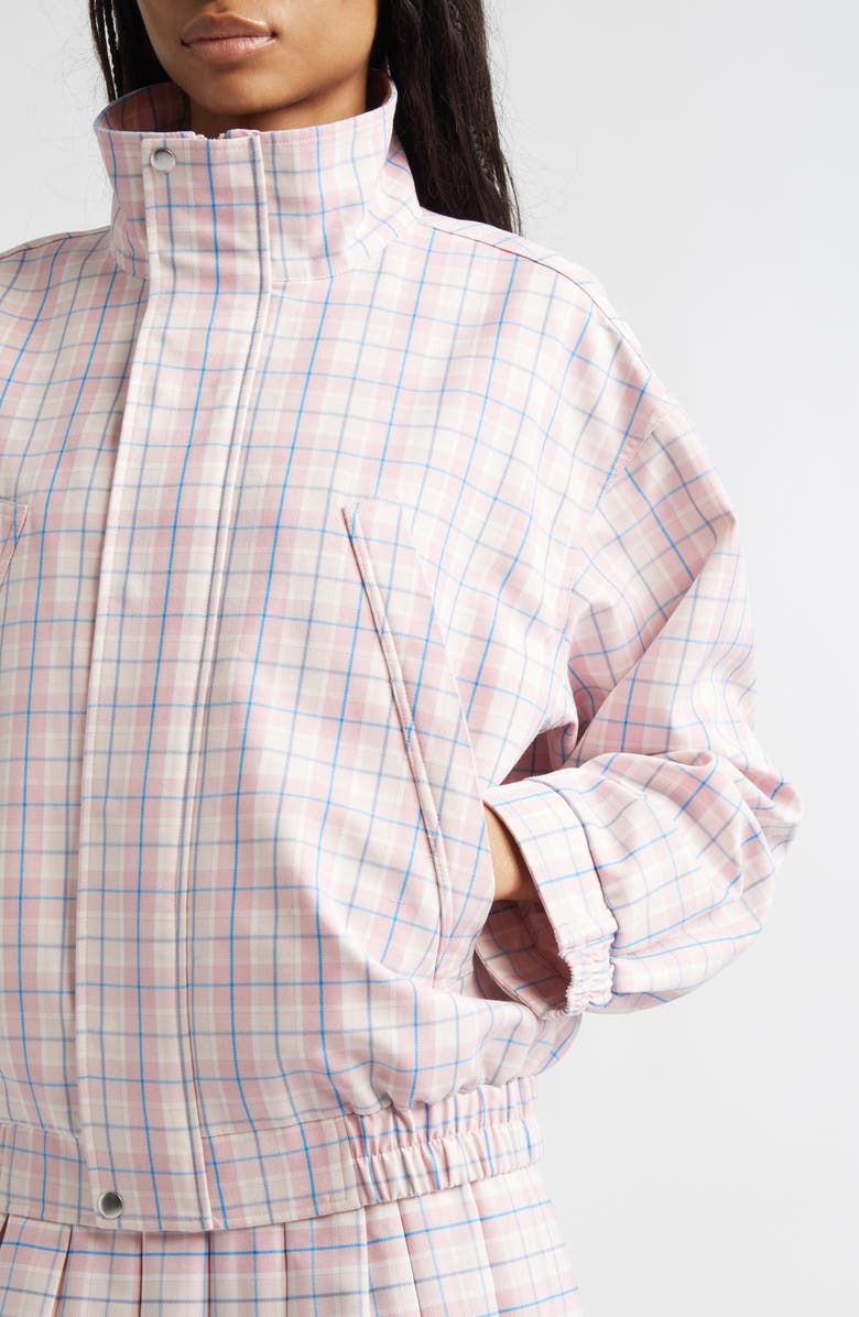 Sandy Liang Papas Plaid Windbreaker Jacket, Alternate, color, Pink Multi