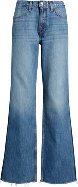Re/Done The Californian High Waist Raw Hem Flare Leg Jeans