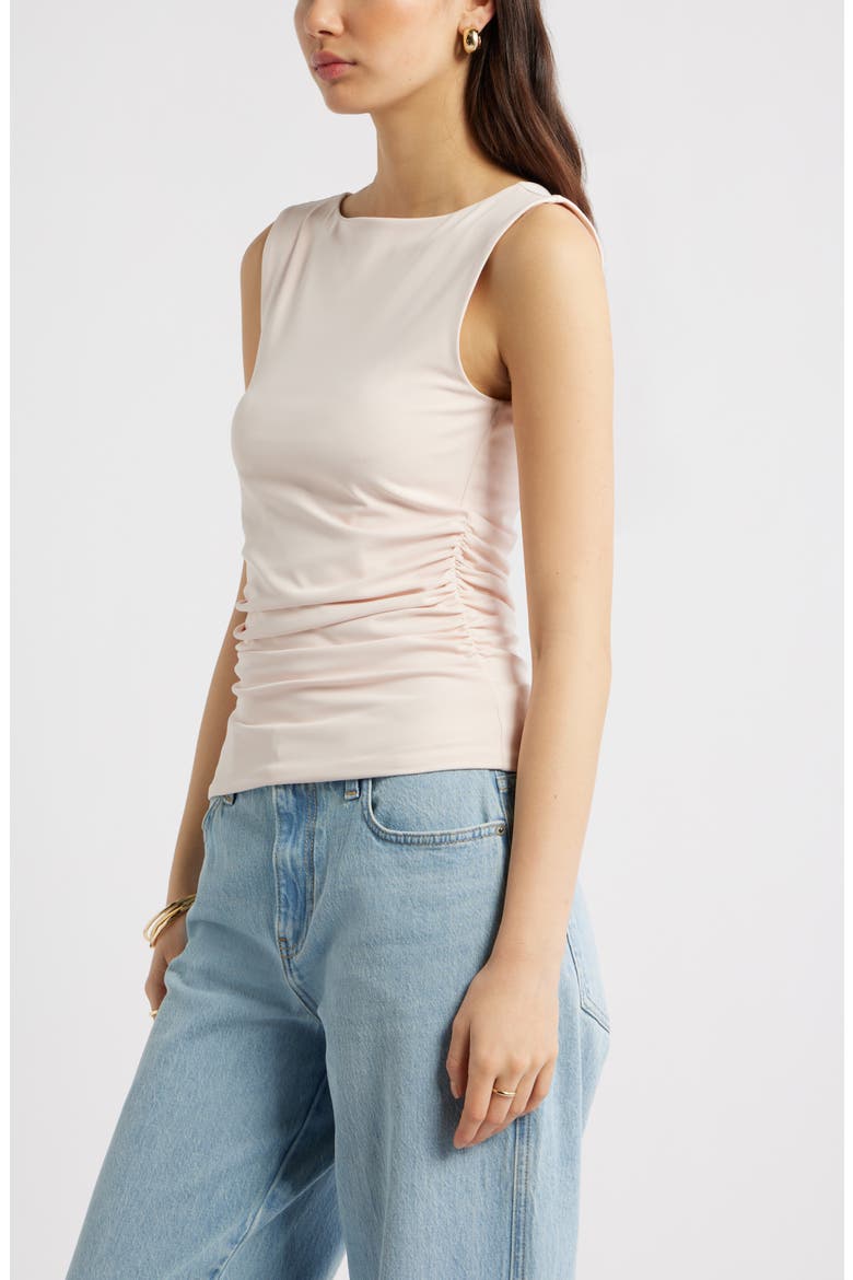 Boat Neck Sleeveless Top, Alternate, color, PINK PEONY BUD
