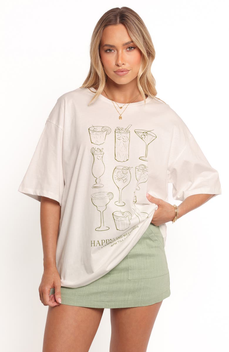 Petal & Pup Happy Hour Graphic T-Shirt, Alternate, color, White
