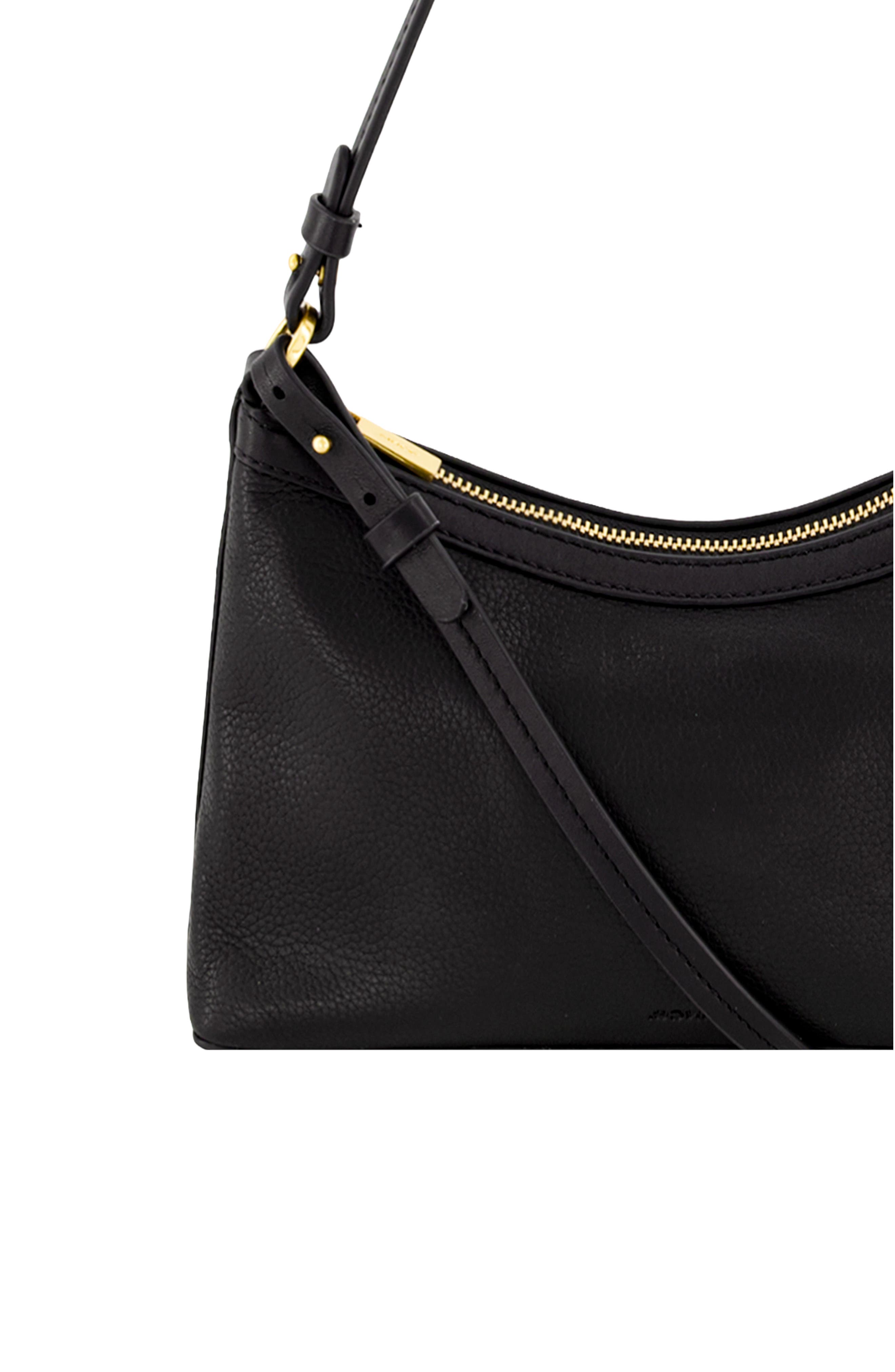 Ava Pebbled Leather Convertible Crossbody Bag, Alternate, color, BLACK