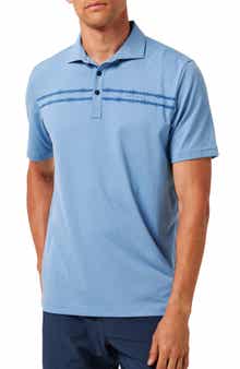 TravisMathew Red Sunbeam Chest Stripe Polo