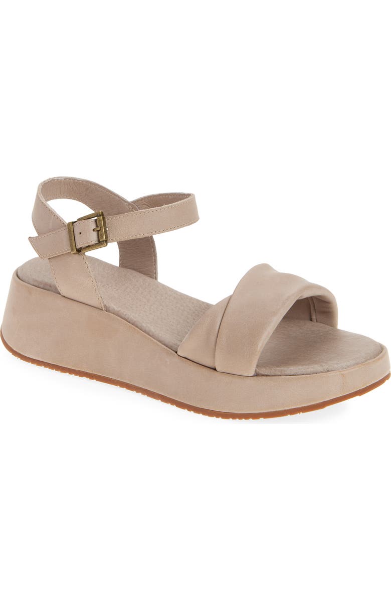 Chocolat Blu Elly Ankle Strap Platform Wedge Sandal, Main, color, Taupe Leather