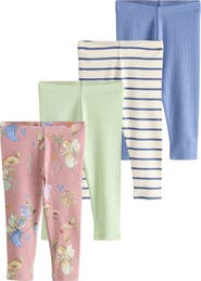 NEXT Kids' Assorted Fairy 4-Pack Rib Leggings