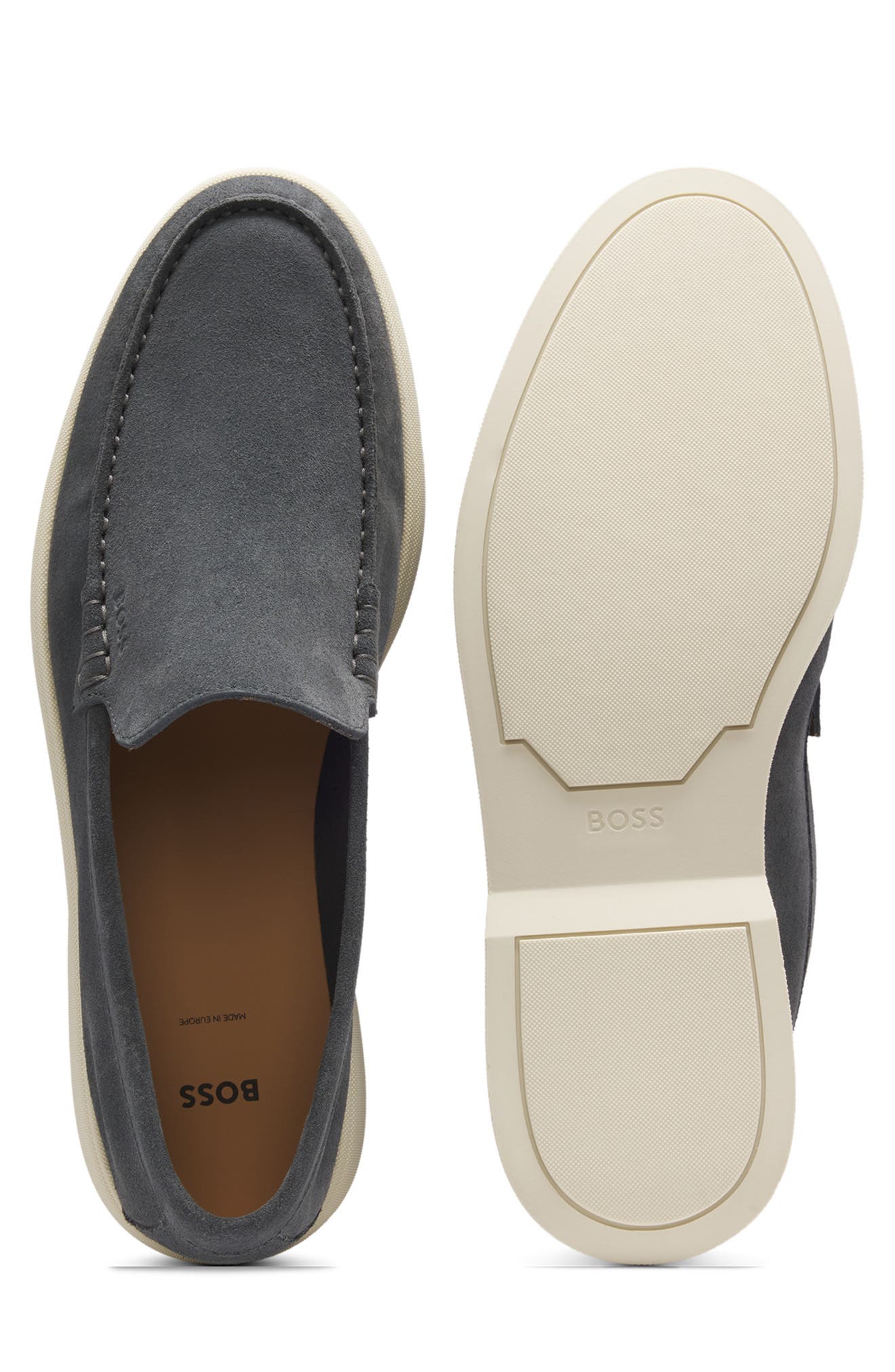 BOSS Sienne Moc Toe Loafer, Alternate, color, Dark Grey