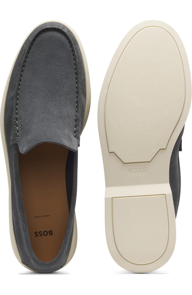BOSS Sienne Moc Toe Loafer, Alternate, color, Dark Grey