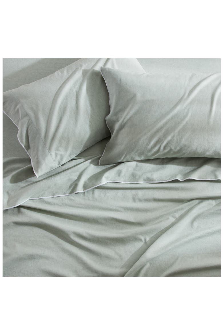 Washed Linen & Cotton Sheet Set, Alternate, color, SAGE