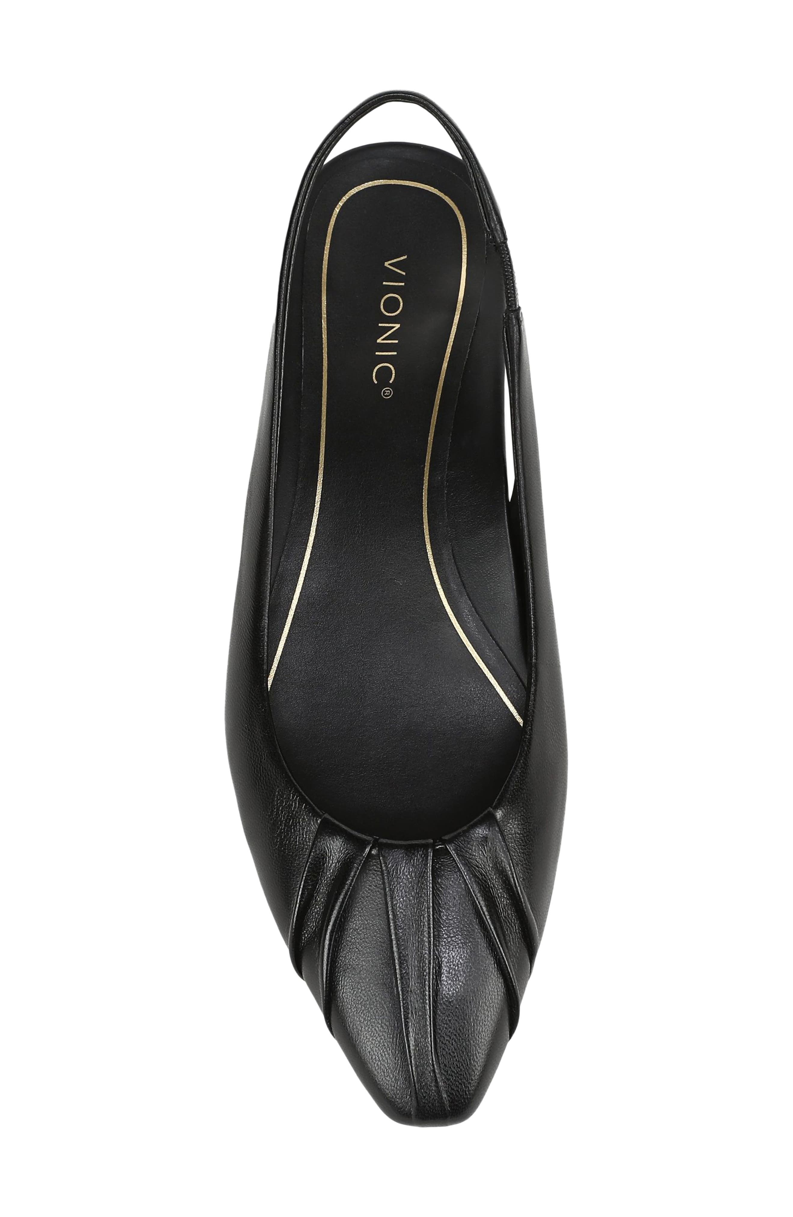 Vionic Gabriella Slingback Flat, Alternate, color, Blackleather