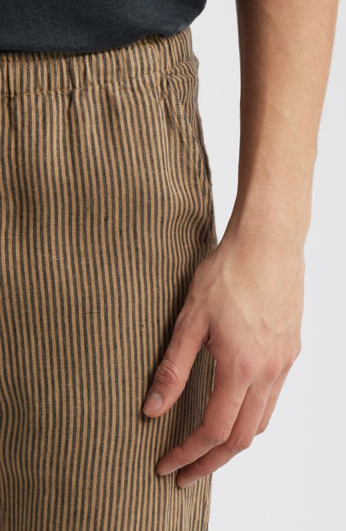 Alex Crane Bo Linen Drawstring Pants In Overdye Chai