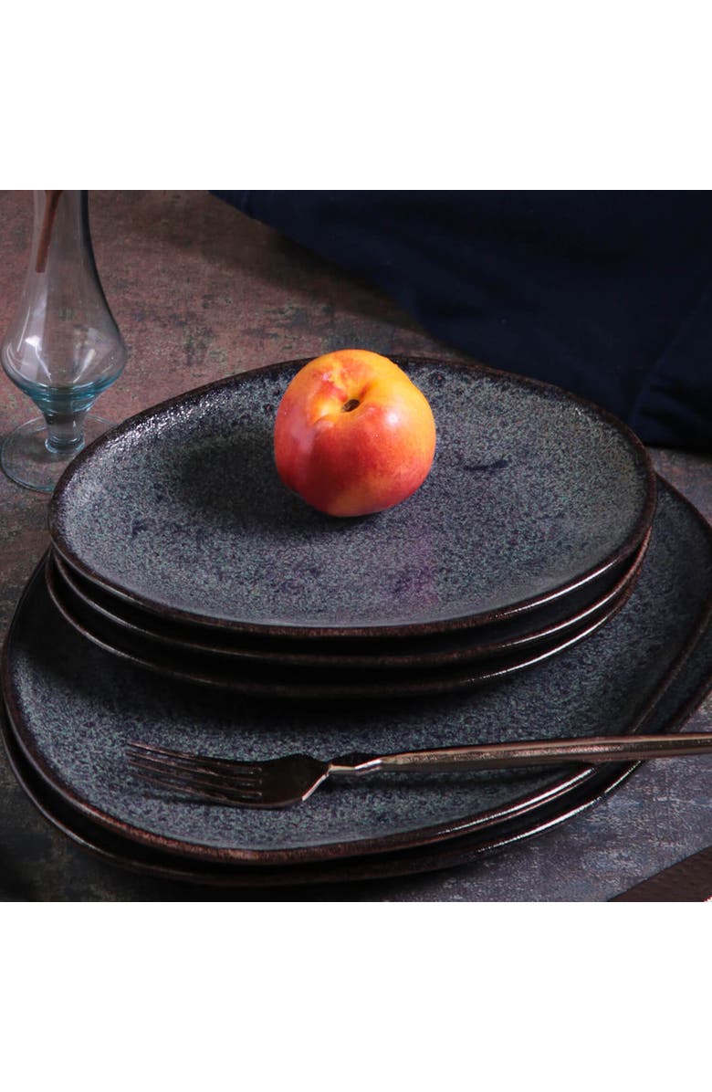 Porto Brasil Oval Dessert Plate Set of 6, Alternate, color, Titanium