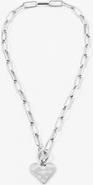 Erin McDermott Jewelry Silver Hammered Heart Toggle Necklace