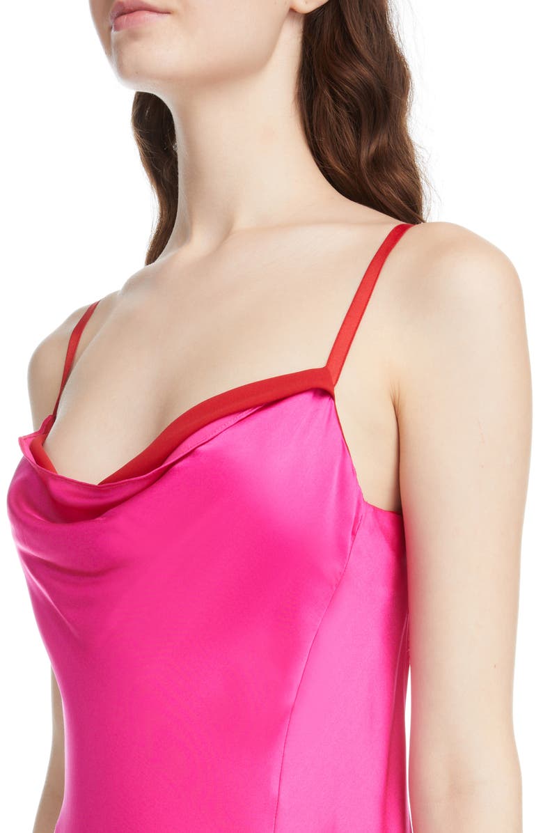 Acne Studios Dasa Layered Cowl Neck Satin Slipdress, Alternate, color, 