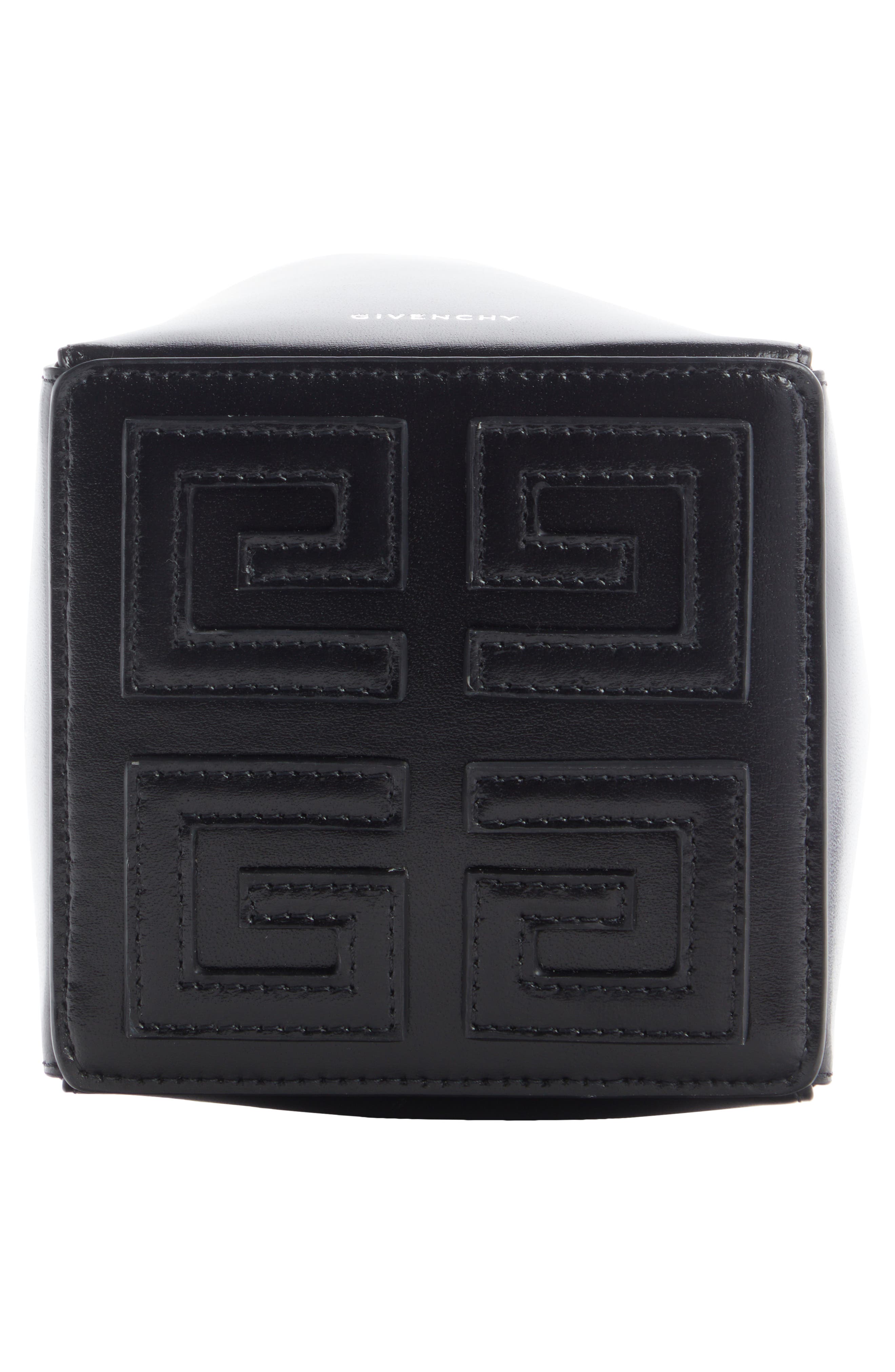 Givenchy Cut Out Leather Bucket Bag, Alternate, color, 