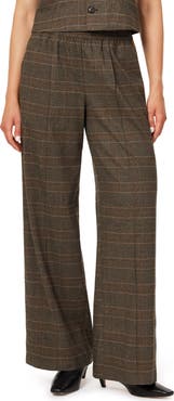 Habitual Side Stripe Glen Plaid Wide Leg Track Pants