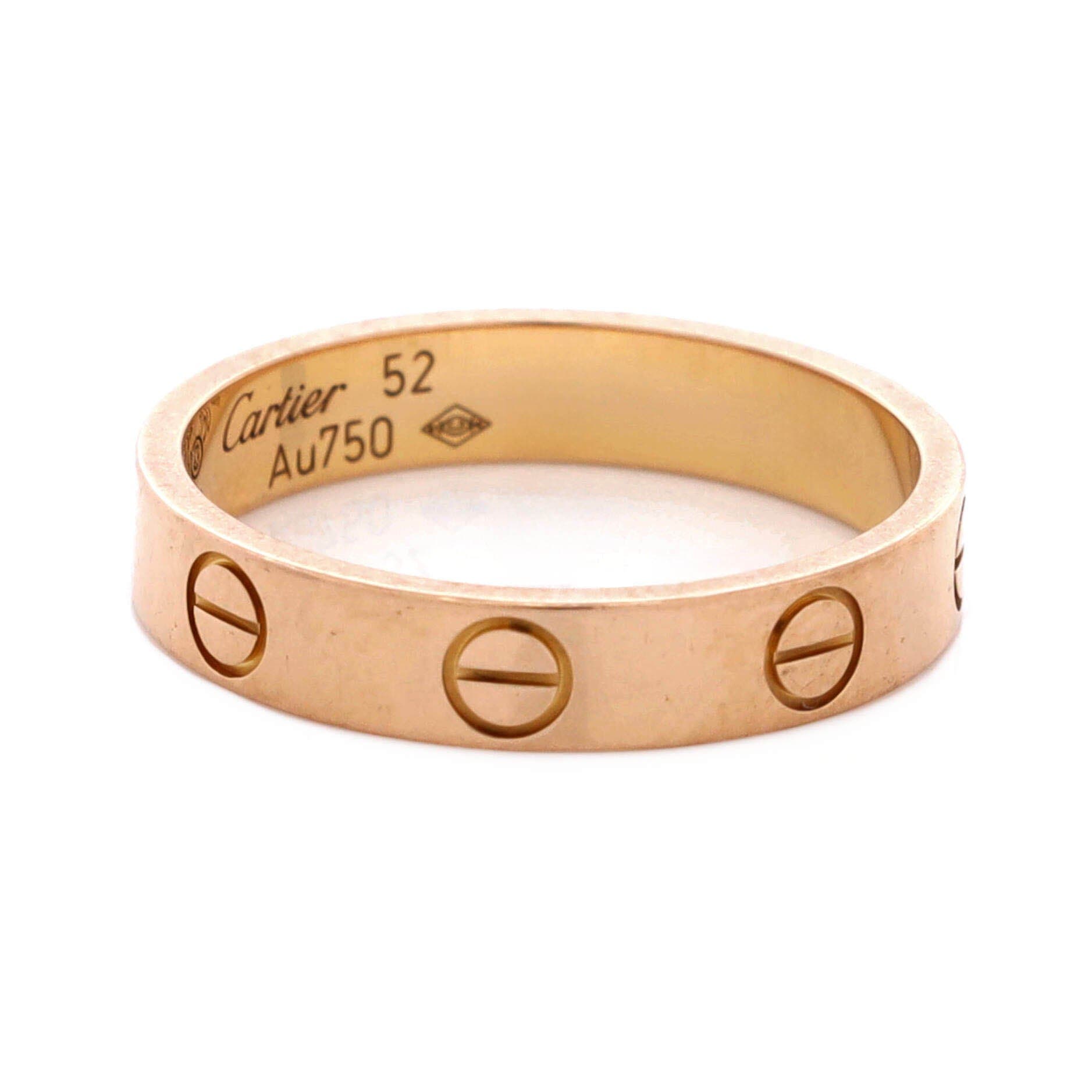 Love Wedding Band Ring 18K Rose Gold, Alternate, color, Metallic Gold