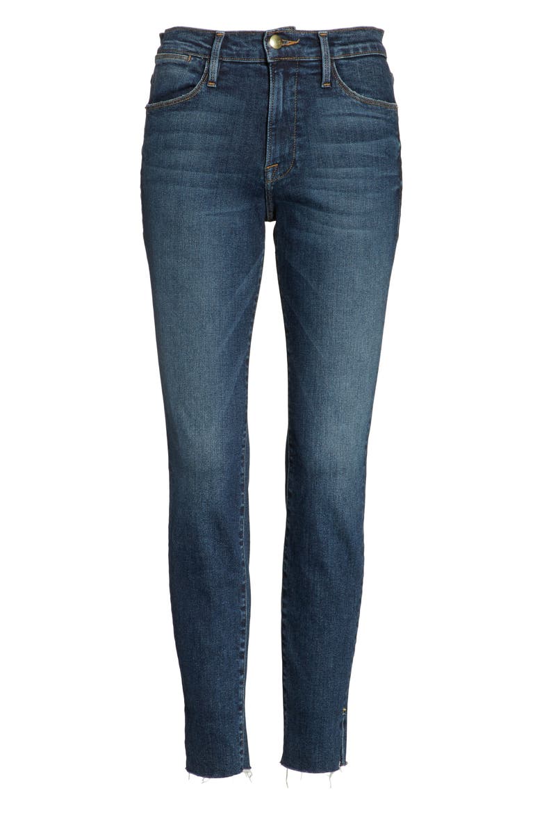 Le High Slit Ankle Skinny Jeans, Alternate, color, PELTON