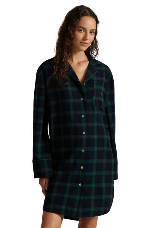 Polo Ralph Lauren Cotton Long Sleeve Sleepshirt In Blue