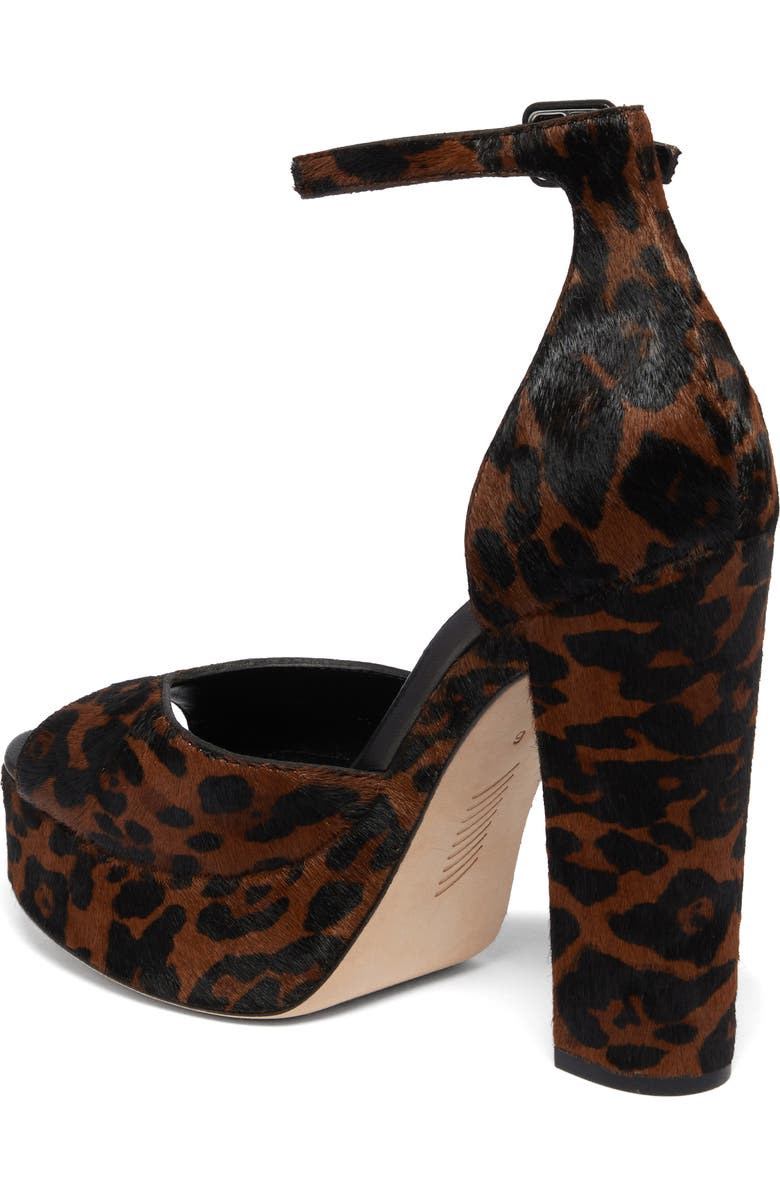 PAIGE Camryn Genuine Calf Hair Platform Ankle Strap Sandal, Alternate, color, Leopard