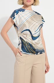 Lysse Faride Side Pleat Stretch Satin Top