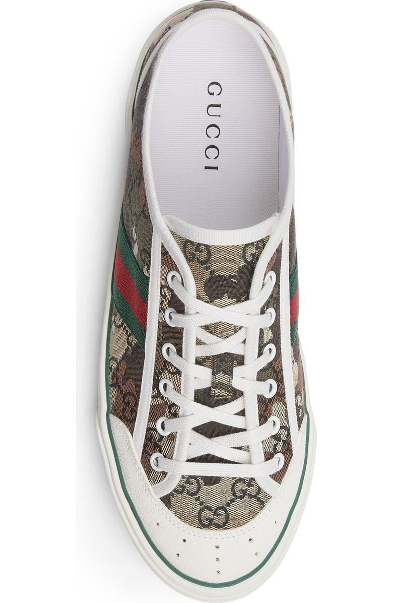 Gucci Tennis 77 Low Top Sneaker, Alternate, color, Beige/ Green Multi