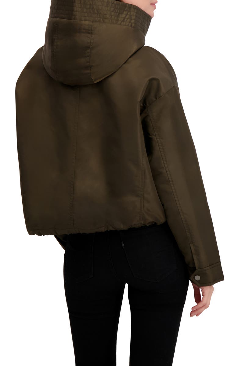 Laundry by Shelli Segal Faux Shearling Lined Hooded Jacket, Alternate, color, Dark Olive