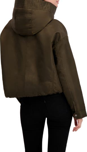 Faux Shearling Lined Hooded Jacket